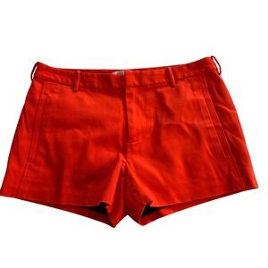 Juicy Couture Retro Orange Textured Tailored Shorts Size 0 Neon Lining Zip Fly